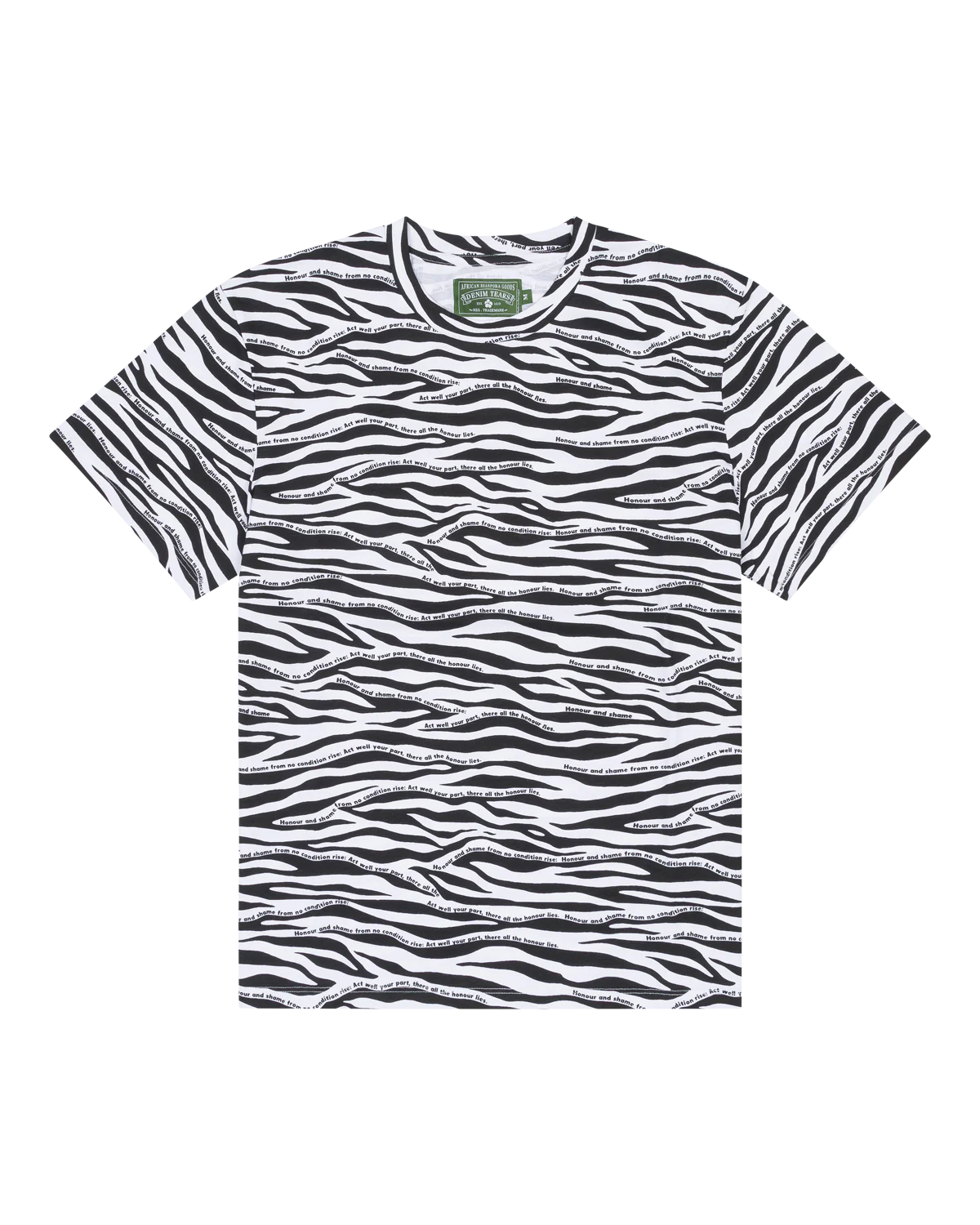 Zebra Poem Camo Tee White