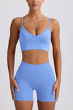 Define Luxe Mini Shorts in Light Blue