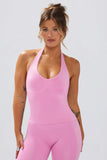 Define Luxe Halterneck Tank Top in Rose