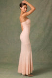 Embellished Sweetheart-Neck Fishtail Gown in Dusty Rose